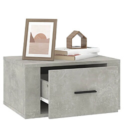 Maison Chic Table de chevet murale - Table de Nuit Gris béton 50x36x25 cm pas cher