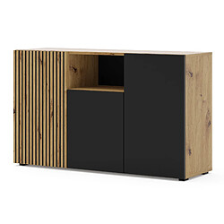 FURNLUX Commode AURIS 135x42x82 Crème & Noir