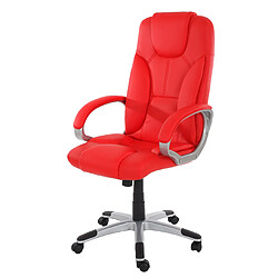 Mendler Fauteuil de bureau Bâle, classique, similicuir ~ rouge 