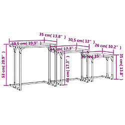 vidaXL Tables basses gigognes 3 pcs noir bois d'ingénierie pas cher