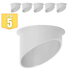 BRAYTRON Lot de 5 Supports de spots encastrables biseautés rond GU10 35W Blanc