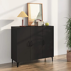 vidaXL Buffet noir 90x34x80 cm bois d'ingénierie