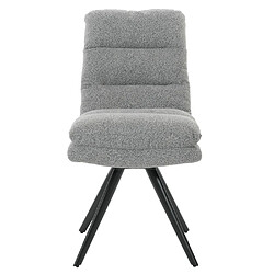 Avis Mendler Chaise de salle à manger HWC-G66, chaise de cuisine pivotante Auto-Position Tissu/Textile Bouclé certifié MVG ~ gris clair