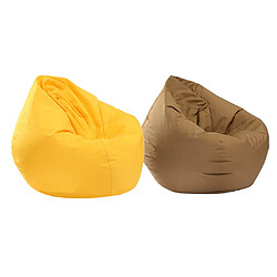 2pcs grande taille adulte sac de haricot couverture jouet vêtements de rangement jaune et café organisation à la maison