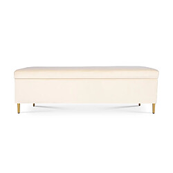 Banquette Coffre Iris velours Beige pieds or