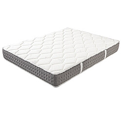 LUXURY LITERIE Matelas 140x190 cm, Sakina, 24cm, Ressorts Ensachés, Mousse Haute Densité, Indépendance de Couchage, Soutien ferme, face été/hiver