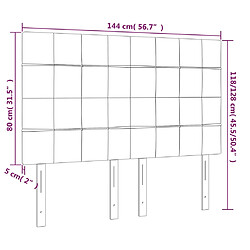 vidaXL Têtes de lit 4 pcs Crème 72x5x78/88 cm Tissu pas cher