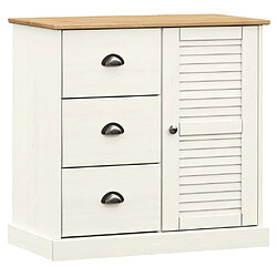 Maison Chic Buffet commode,console avec tiroirs pour rangement VIGO 78x40x75 cm blanc bois massif de pin -MN66712