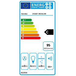 Hotte décorative inclinée 60cm 600m3/h noir - lfv316y - ELECTROLUX