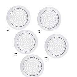 Couvercle d'aspiration de drain principal 5 Pièces Drain Principal pour Piscine Accessoire avec Vis Blanc