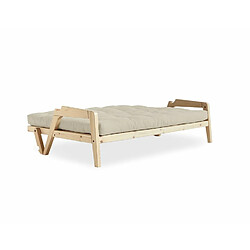 Inside 75 Canapé convertible futon GRAB pin naturel coloris beige couchage 130 cm. pas cher