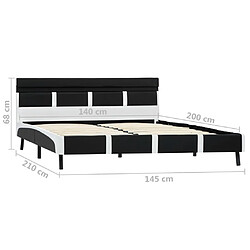 vidaXL Cadre de lit avec LED sans matelas noir 140x200 cm similicuir pas cher