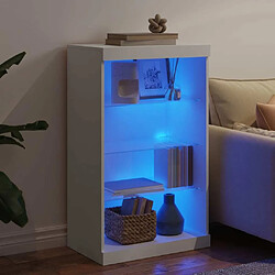 Acheter Maison Chic Commode Buffet - Meuble de rangement avec lumières LED blanc 60,5x37x100 cm -GKD36627