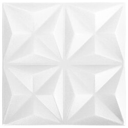 vidaXL Panneaux muraux 3D 12 pcs 50x50 cm blanc origami 3 m²