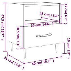 vidaXL Table de chevet sonoma gris 40x35x47,5 cm bois d’ingénierie pas cher