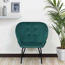 Acheter Paris Prix Fauteuil Design en Velours Giovanni 86cm Vert