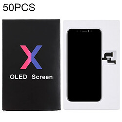 Wewoo Pièce détachée 50 PCS Ecran LCD et Digitizer Assemblage Complet Blanc Carton Noir Emballage Box pour iPhone X