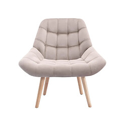 Vente-Unique Fauteuil en velours beige LUOSTO