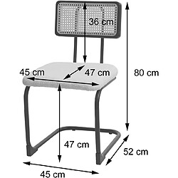 Avis Decoshop26 Lot de 2 chaises de salle à manger cuisine en bois rotin métal tissu/textile rose bouclé CDS04494