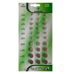 Visiodirect Lot de 30 Piles bouton plates Alkaline 1,5V compatibles AG1/AG3/AG4/AG10/AG12/AG13