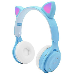 Acheter Universal Casque oreille chat casque bluetooth, LED carte sans fil légère casque enfant violet