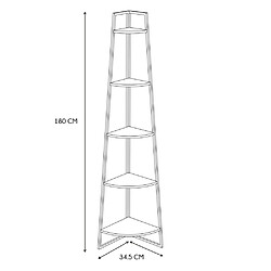 Avis The Home Deco Factory Etagère d'angle en fer et MDF 5 plateaux.