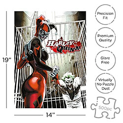 AQUARIUS Dc comics Puzzle Harley Quinn & The Joker (Puzzle 500 piAces) - Marchandises et objets de collection Dc comics sous licence officielle - Sans Ablouissement - Ajustement prAcis - 14x19in