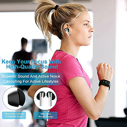 Avis Chrono Véritables écouteurs sans fil, casque Chronus TWS Bluetooth 5.0, écouteurs étanches IPX5 pour le sport, 24 heures de lecture avec étui de chargement, son stéréo Hi-Fi avec micro antibruit pour la course( Rose)