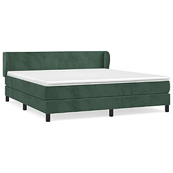 Maison Chic Lit adulte- Lit + matelas,Sommier à lattes de lit et matelas Vert foncé 180x200cm Velours -GKD60384