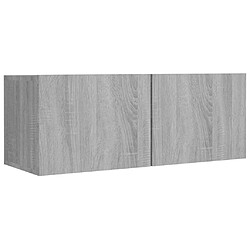 Maison Chic Ensemble de meubles TV 8 pcs | Banc TV Moderne pour salon | Meuble de Rangement - Sonoma gris Bois d'ingénierie -MN96615 pas cher