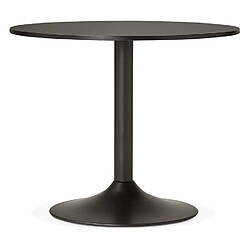 Alterego Petite table de bureau/à diner ronde 'ATLANTA' noire - Ø 90 cm