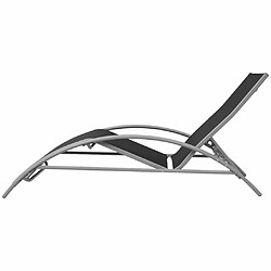 Avis Maison Chic Chaise longue - Transat - Bain de Soleil aluminium noir