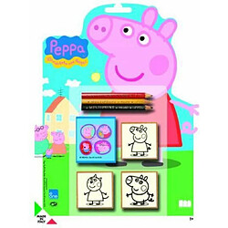 Multiprint Blister Timbres Enfants Sagomati Peppa Pig, 100% Made in Italy, Tampons Enfants Personnalisés, en Bois et Caoutchouc Naturel, Encre Lavable Non Toxique, Idée Cadeau, Art 11875 