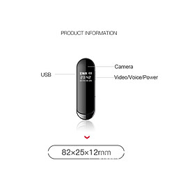 Universal Magnétophone portable de haute qualité, miniature, enregistrement vidéo, matériel métallique, caméra portable, magnétoscope HD(Le noir)