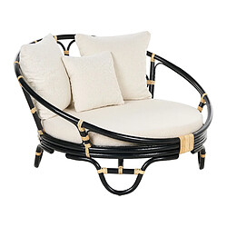 Beliani Chaise longue de jardin Rotin Noir ROSSANO