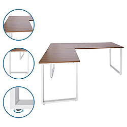 Acheter Bureau d'angle / bureau / table d'ordinateur WORKSPACE XL I 180 x 180 cm noyer / blanc hjh OFFICE