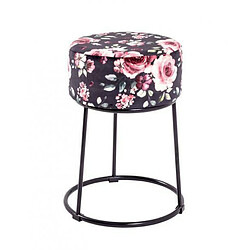 Pegane Tabouret coloris noir-multicolore en MDF - H 46 x Ø 30 cm 