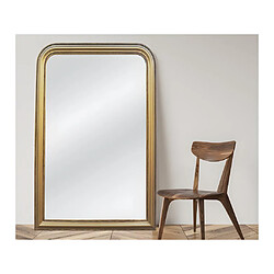 Vente-Unique Miroir style vintage en bois de paulownia - L. 80 x H. 110 cm - Doré effet laiton - HELOISE