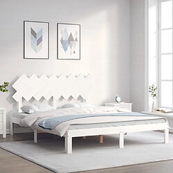 vidaXL Cadre de lit sans matelas blanc 160x200 cm bois de pin massif