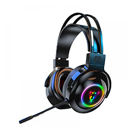 General Casque de jeu Bluetooth filaire, prise audio 0,1 pouce, coussinets en mousse à mémoire de forme, lumière LED, basses surround, léger, compatible avec PC, PlayStation, Xbox, Switch.(Canal noir 7.1) 