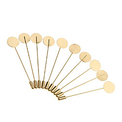 10pcs Bâton de Broches Long Base en Cuivre Accessoire DIY Broches Pin's Longueur 7,5 cm