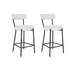 Lisa Design Ivanec - tabouret de bar - en tissu bouclette Ivanec - tabouret de bar - en tissu bouclette - Noir / Blanc