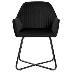 Acheter Decoshop26 Lot de 4 chaises de salle à manger cuisine en velours noir pieds en acier style moderne CDS021866