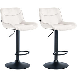 Non Lot de 2 tabourets de bar Vonore velours noir