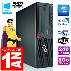 PC Fujitsu Esprimo E720 E85+ SFF G3220 RAM 8Go Disque 240 Go SSD Wifi W7 · Occasion 