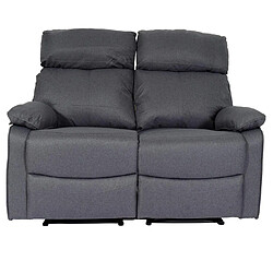 Mendler Fauteuil cinéma 2 places HWC-L93, Fauteuil relax Canapé TV, accoudoir Fonction couchage Nosagfederung Tissu/textile ~ gris foncé pas cher