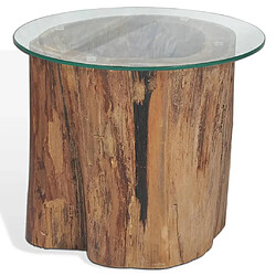 Acheter vidaXL Table basse Teck Verre 50x40 cm