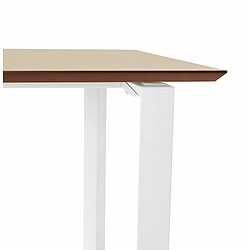 Paris Prix Bureau Design Ribaila 130cm Naturel & Blanc pas cher