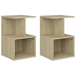 vidaXL Tables de chevet 2pcs Chêne sonoma 35x35x55cm bois d'ingénierie