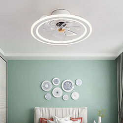 Universal Ventilateur de plafond de 48 cm pour chambre à coucher, 220 pieds à trois vitesses, chambre d'enfants moderne, salon, salle à manger avec ventilateur, blanc